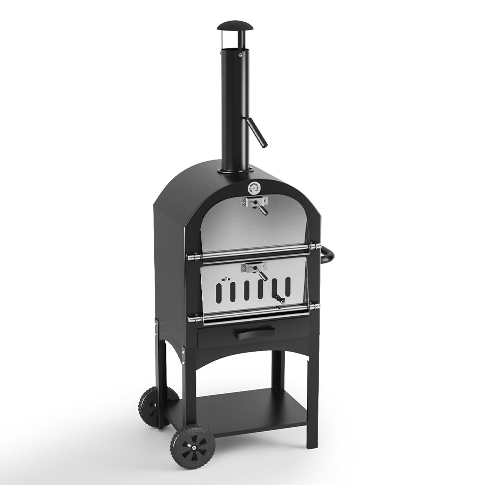 5ft Height Pizza Makers With Ovens 3 in 1 Charcoal BBQ Grill with Chim