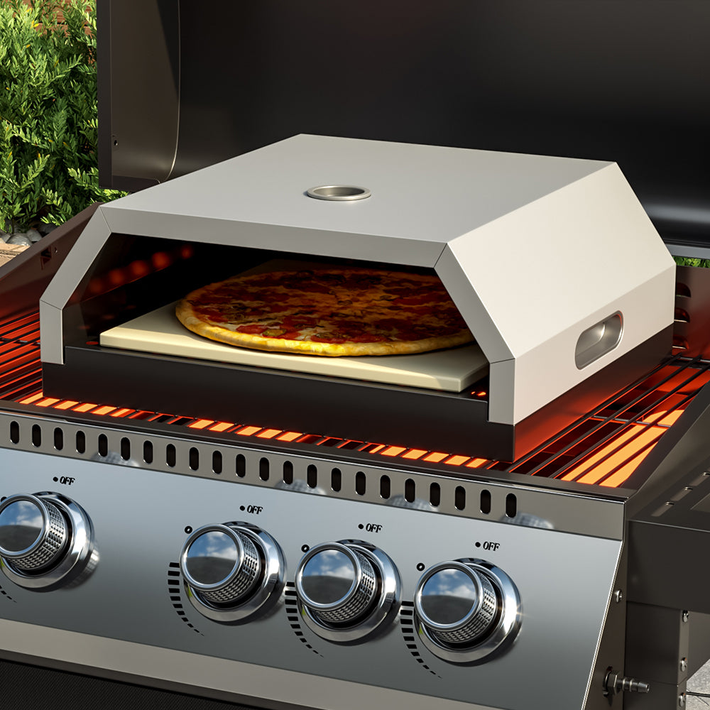 BBQ Pizza Oven Black Outdoor Heating Pizza Makers & Ovens Living and Home White 