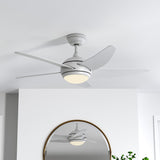 52inch Reversible Ceiling Fan W/Light Remote Control 3/5 Blades 5 Speed Timer Ceiling Lights Living and Home White 5 Fans 