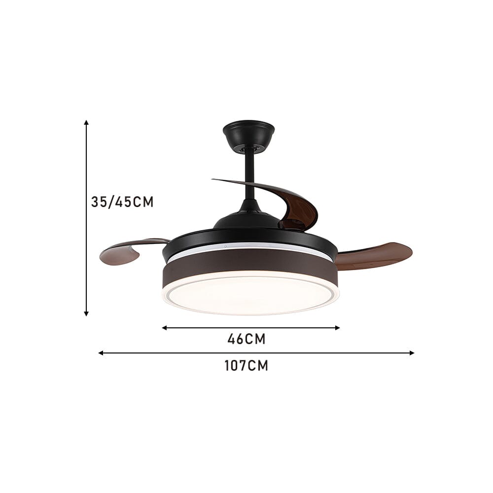 42 Inch Modern Style Round Ceiling Fan Light Dimmable with Remote Ceiling Lights Living and Home 