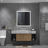 Double Door Bathroom Mirror LED Frameless Mirror Cabinet Bathroom Mirror Cabinets Living and Home 