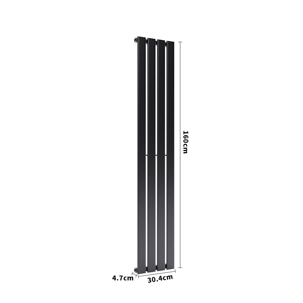 Steel Smoke Grey Vertical Tall Radiator with Single Panel, DM0380 Space Heaters Living and Home 