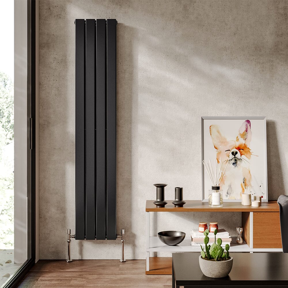 160cm H Smoke Grey Vertical Radiator with Double Panel – Living and Home