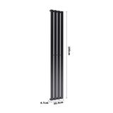 H 1.8m Vertical Panel Heater Tall Radiator with Single Panel Space Heaters Living and Home 
