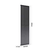 H 1.8m Vertical Panel Heater Tall Radiator with Single Panel Space Heaters Living and Home 