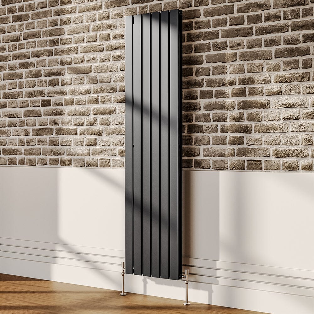 1800mm H Matt Smoke Black Double Flat Panel Vertical Radiator – Living ...