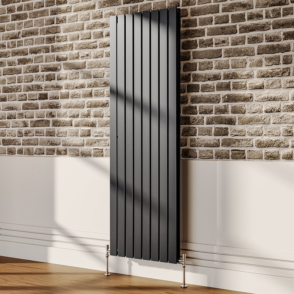 1800mm H Matt Smoke Black Double Flat Panel Vertical Radiator – Living ...
