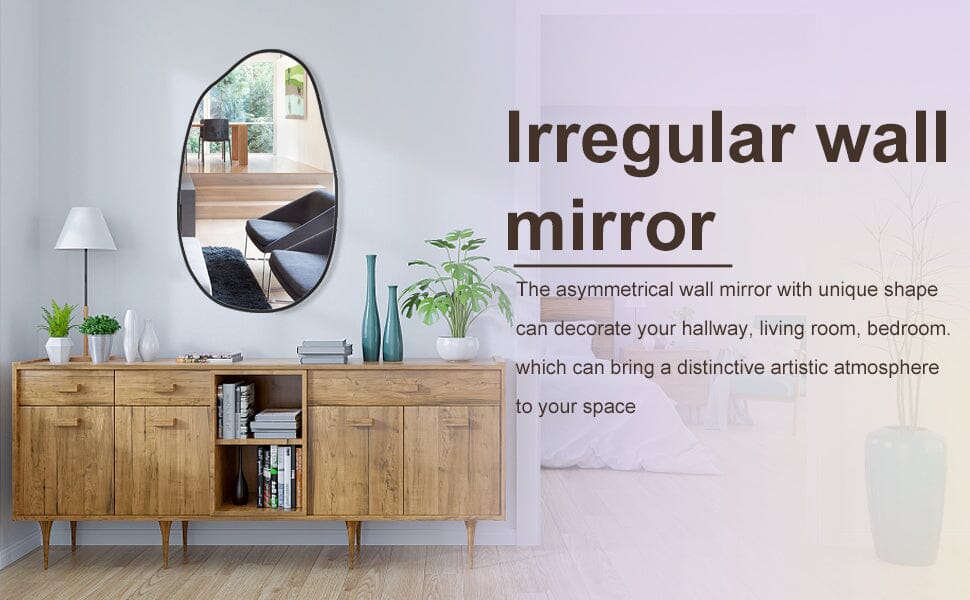 Irregular Wall Mirror Decorative Metal Framed Mirror Wall Mirrors Living and Home 
