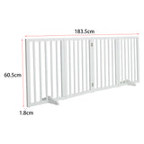 Living Room Safety Fence Wooden Folding 4-Panel Pet Gate Pet Supplies Living and Home 