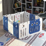 63cm H Kids Safety Play Yard Blue Foldable Home Activity Center