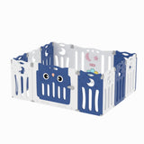 Kids Safety Play Yard Blue Foldable Home Activity Center Play Yard Living and Home 