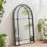 Arched Wall Hanging Metal Windowpane Mirror Home Decoration Wall Mirrors Living and Home 