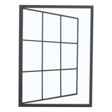 Modern Rectangular Grid Wall Mirror Black Framed Wall Decoration Mirrors Living and Home 