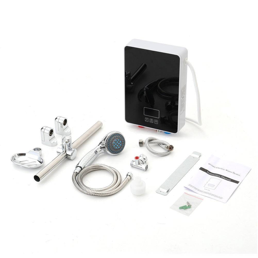 6kW Tankless Electric Water Heater with Shower Head Digital Temperatur