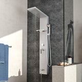 135cm H 5 Function Bathroom Silver Shower Panel with Hand Shower Head