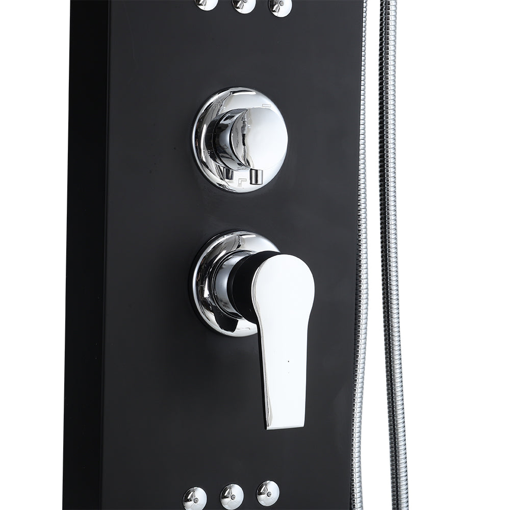 LED Display Shower Panel 5 Function Shower System with Shower Head & Hand Bathroom Shower Living and Home 
