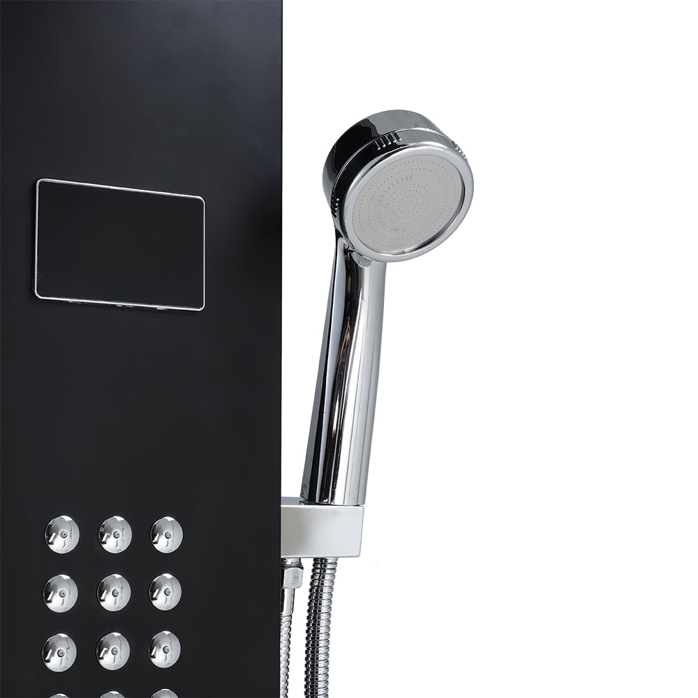 LED Display Shower Panel 5 Function Shower System with Shower Head & Hand Bathroom Shower Living and Home 