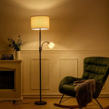 2-Light Floor Standing Lamp with Adjustable Head
