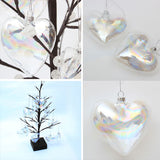 12 Pcs Heart Shape Glass Ornaments Christmas Hanging Decor Baubles Christmas Living and Home 