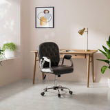 Faux Leather Chesterfield Office Chair with Chrome Base Office Chair Living and Home 