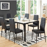 Dining Room Chairs Set of 6 Leather Upholstered KD Structured Dining Chairs Living and Home 