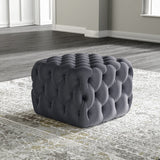 Square Velvet Tufted Cushions Footstool Cocktail Ottoman Pouf Footstool Living and Home Grey Small 