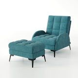 Frosted Velvet Recliner Chair with Footstool Recline Chair with Footstool Living and Home 