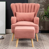 Occasion Frosted Velvet Wingback Armchair and Footstool Wingback Chairs Living and Home 