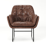 Double Layered Accent Armchair Metal Frame Occasional Chair Accent Chair Living and Home 