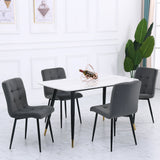 W 44cm Retro Velvet Accent Desk Chair Dining Chairs (Set of 4) Dining Chairs Living and Home Grey 