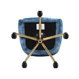 Velvet Upholstered Home Office Swivel Task Chair with Flared Arms Armchairs Living and Home 