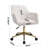 Velvet Upholstered Home Office Swivel Task Chair with Flared Arms Armchairs Living and Home 