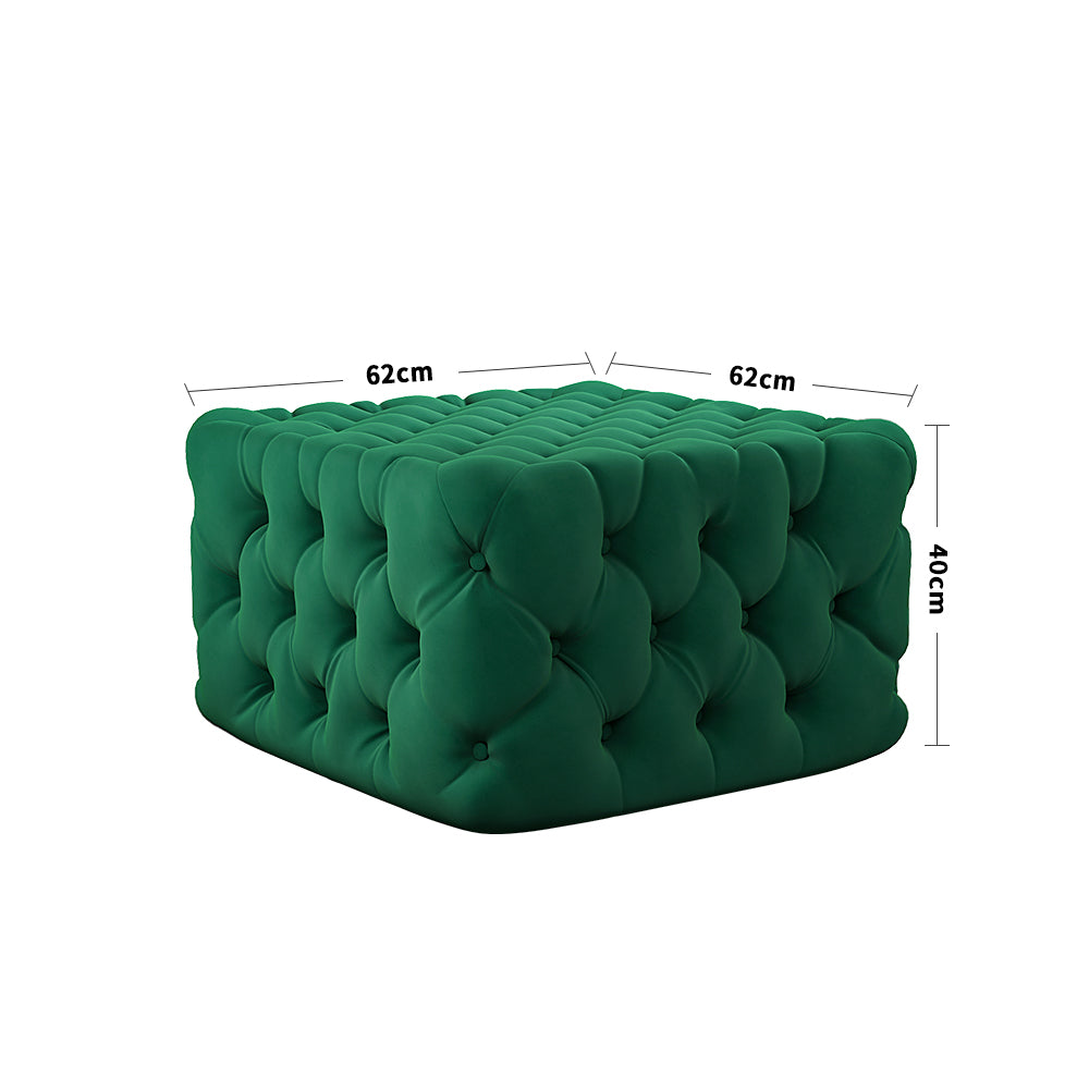 Velvet Square Footstool Living Room Sponge Footstool Coffee Table Footstools Living and Home 