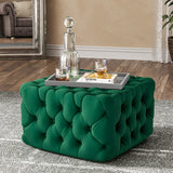 Velvet Square Footstool Living Room Sponge Footstool Coffee Table Footstools Living and Home 