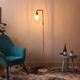 Modern Floor Lamp with Marble Base - Dimmable Floorlamp Living and Home French gold and black stem with French gold lampshade 