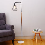 Modern Floor Lamp with Marble Base - Dimmable Floorlamp Living and Home French gold and black stem with black lampshade 