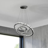 Pendant White LED Crystal Chandelier 2/3 Ring Design Ceiling Light Lighting Lamp-Non-Dimmable Pendants Living and Home 