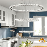 Pendant White LED Crystal Chandelier 2/3 Ring Design Ceiling Light Lighting Lamp-Non-Dimmable Pendants Living and Home 96w 