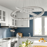 Pendant White LED Crystal Chandelier 2/3 Ring Design Ceiling Light Lighting Lamp-Non-Dimmable Pendants Living and Home 