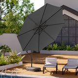 3M Dark Grey Sun Parasol Hanging Banana Umbrella Parasols Living and Home Rectangle water tank base 