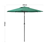 Copy of 3M Backyard Sunshade Parasol Garden Tilt Umbrella with Crank Parasols Living and Home Dark Green 