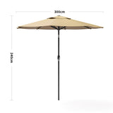 Copy of 3M Backyard Sunshade Parasol Garden Tilt Umbrella with Crank Parasols Living and Home Beige 