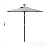 Copy of 3M Backyard Sunshade Parasol Garden Tilt Umbrella with Crank Parasols Living and Home Light Grey 