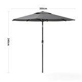 Copy of 3M Backyard Sunshade Parasol Garden Tilt Umbrella with Crank Parasols Living and Home Dark Grey 