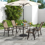 Garden Rectangular Ripple Glass Table and Folding Chairs Garden Dining Sets Living and Home 