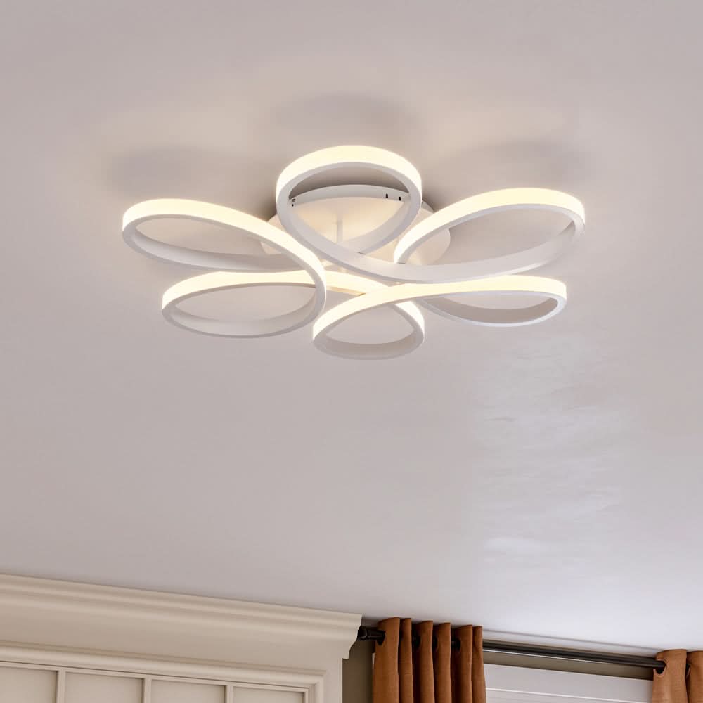 Floral 6 Rings Modern LED Ceiling Light Dimmable Remote Control