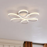 Floral 6 Rings Modern LED Ceiling Light Dimmable with Remote Control Ceiling Lights Living and Home W 58 x L 58 cm 