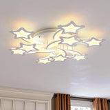 Modern LED Ceiling Light with Star Lampshades Ceiling Lights Living and Home W 90 x L 90 x H 6.5 cm Dimmable (Warm Glow) 