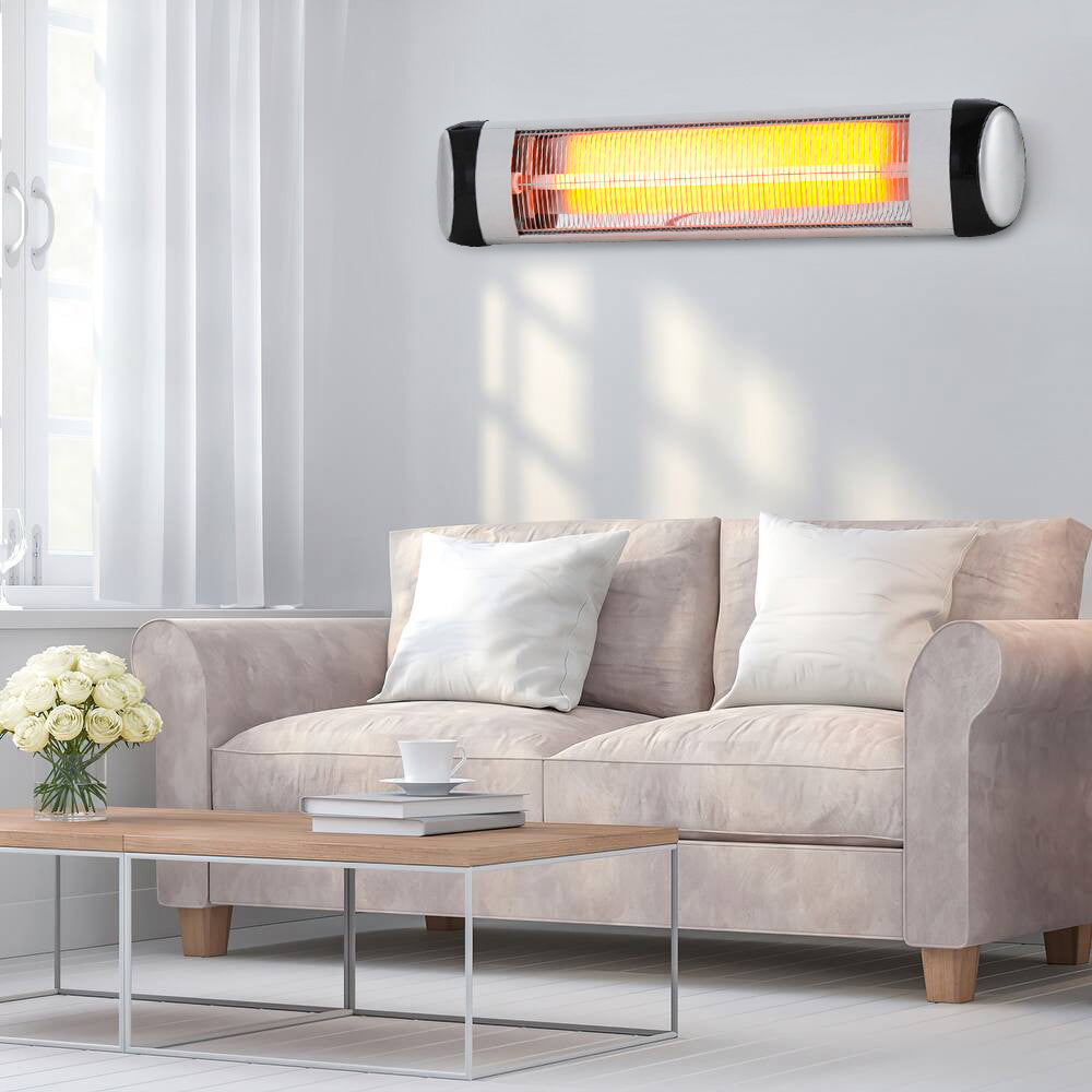 2500W Electric Space Heater Wall Mounted Indoor Heater Silver – Living and  Home