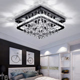 Chrome Finished Square LED Ceiling Light with Luxury Crystal Ball Drops Ceiling Lights Living and Home Non-dimmable White Glow 